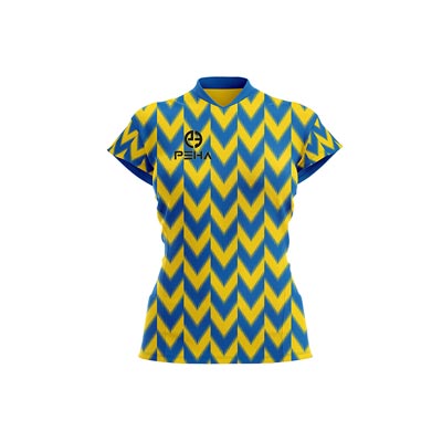 Koszulka siatkarska damska dla dzieci PEHA Vigo żółto-niebieska