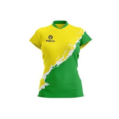 Koszulka siatkarska damska dla dzieci PEHA Wave żółto-zielona