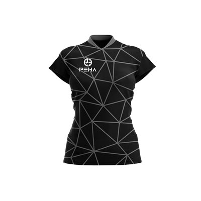 Koszulka siatkarska damska PEHA Magic czarno-szara