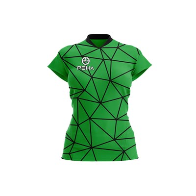 Koszulka siatkarska damska PEHA Magic zielono-czarna