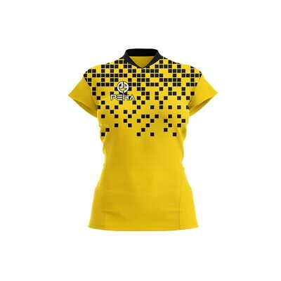Koszulka siatkarska damska PEHA Pixel żółto-czarna