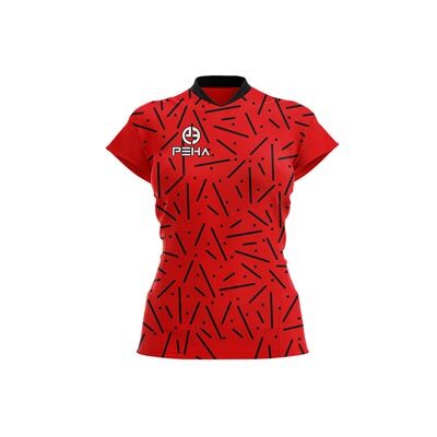 Koszulka siatkarska damska PEHA Star czerwono-czarna