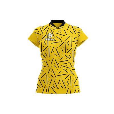 Koszulka siatkarska damska PEHA Star żółto-czarna