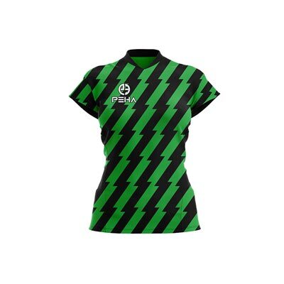 Koszulka siatkarska damska PEHA Thunder czarno-zielona