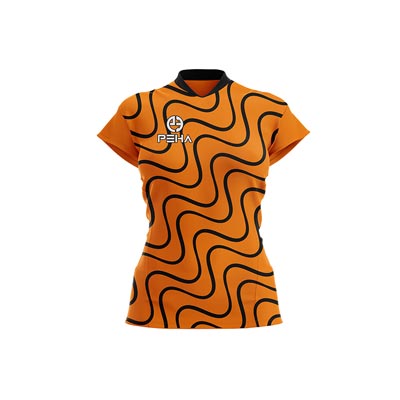 Koszulka siatkarska damska PEHA Vibro pomarańczowo-czarna