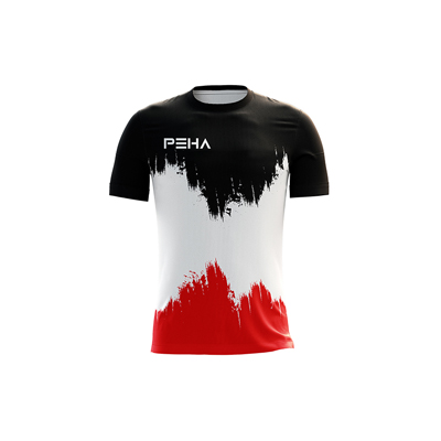 Koszulka piłkarska dla dzieci PEHA Spiro czarno-biało-czerwona