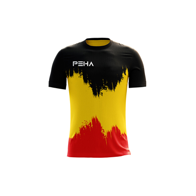 Koszulka piłkarska dla dzieci PEHA Spiro czarno-żółto-czerwona