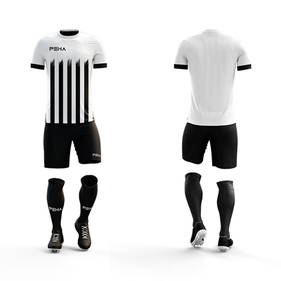 Strój piłkarski dla dzieci PEHA Falco biało-czarny