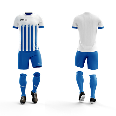 Strój piłkarski dla dzieci PEHA Falco biało-niebieski