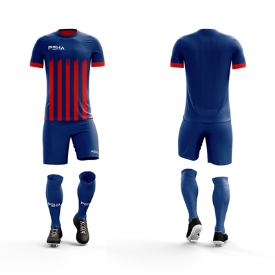 Strój piłkarski dla dzieci PEHA Falco granatowo-czerwony