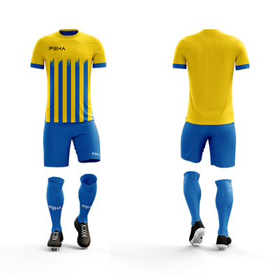 Strój piłkarski dla dzieci PEHA Falco żółto-niebieski