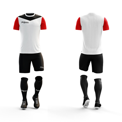 Strój piłkarski dla dzieci PEHA Omega biało-czarny