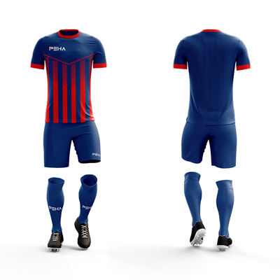 Strój piłkarski dla dzieci PEHA Union granatowo-czerwony