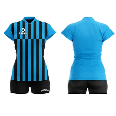 Strój siatkarski damski PEHA Amber turkusowo-czarny