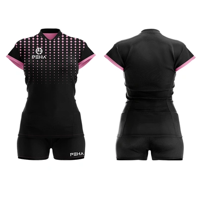 Strój siatkarski damski PEHA Crystal czarno-różowy